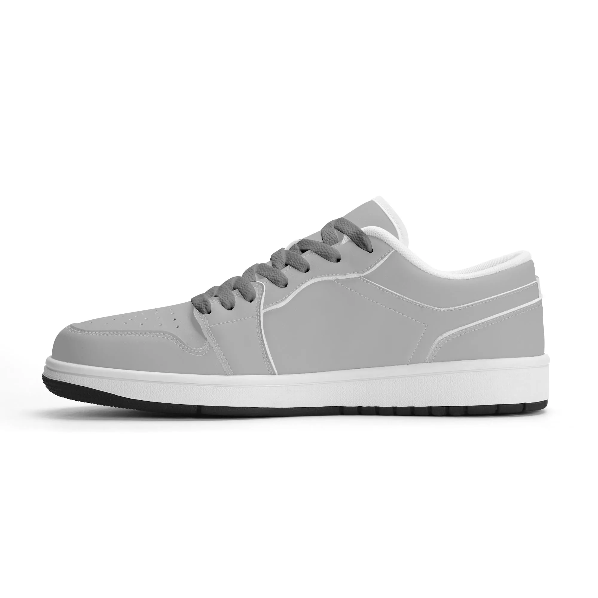 Silberne Low Top Leder Sneaker für Herren