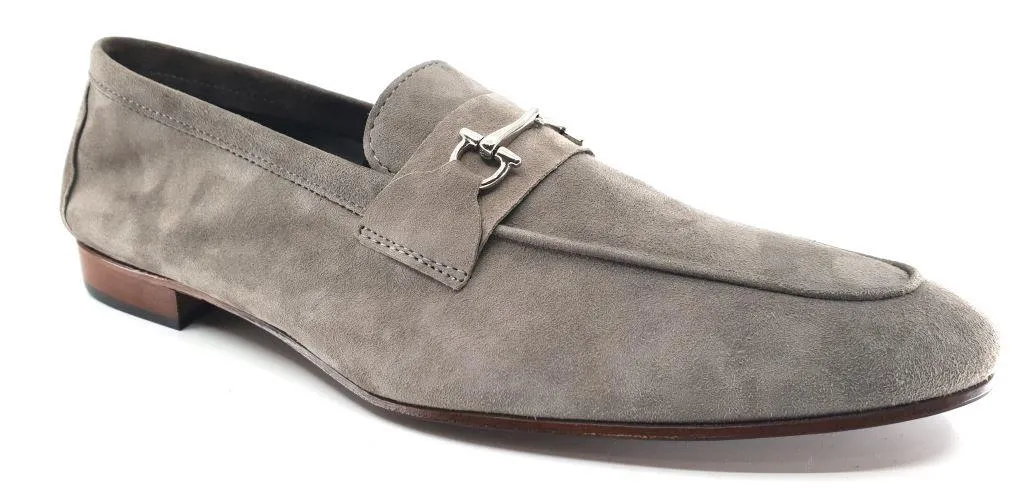 Simon Grey Suede Men's Horsebit Loafers