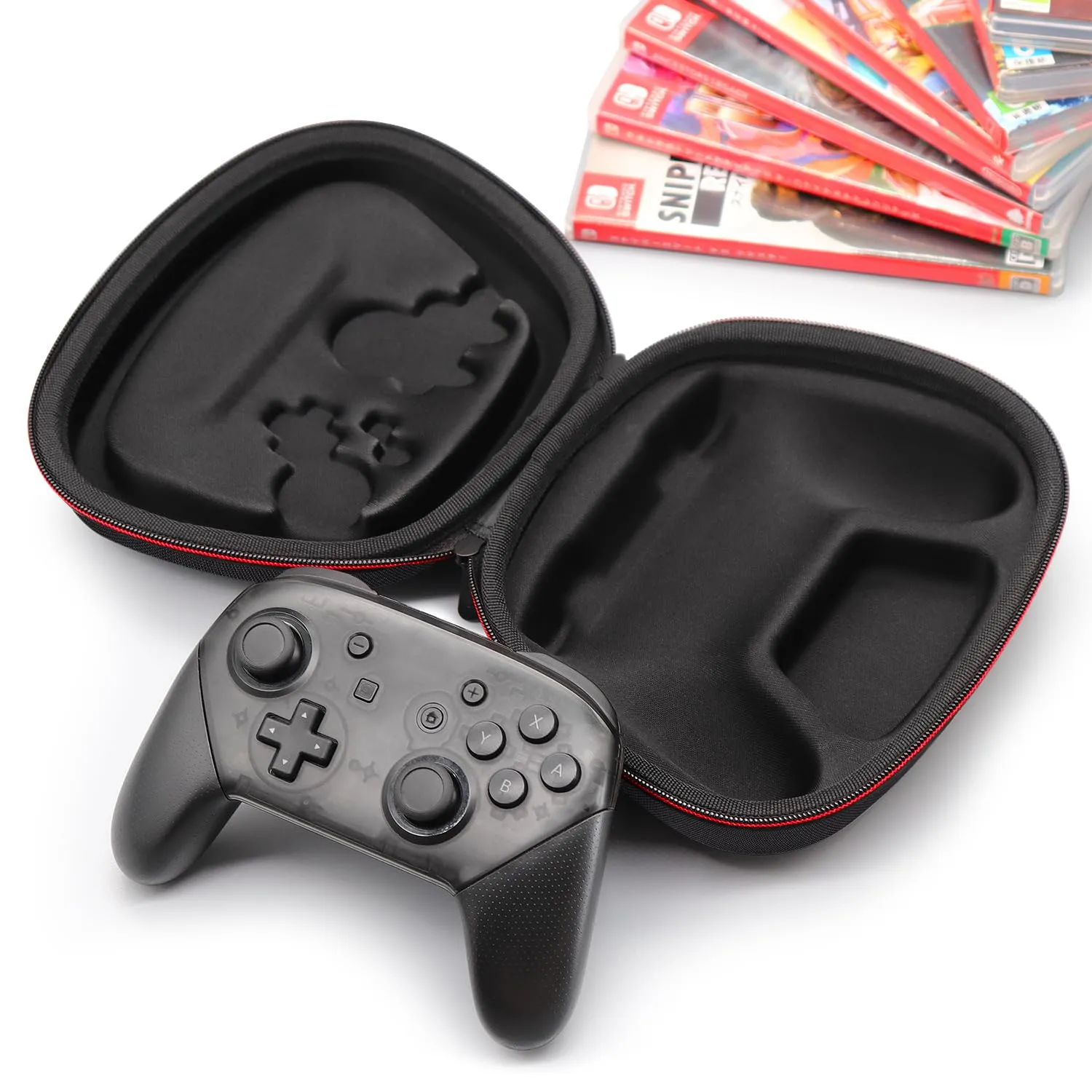 sisma Carry Case Compatible with Nintendo Switch Pro Controller, Travel Protective Case Hard Shell Portable Storage Bag, All-around Protection for Buttons & Joysticks -Black