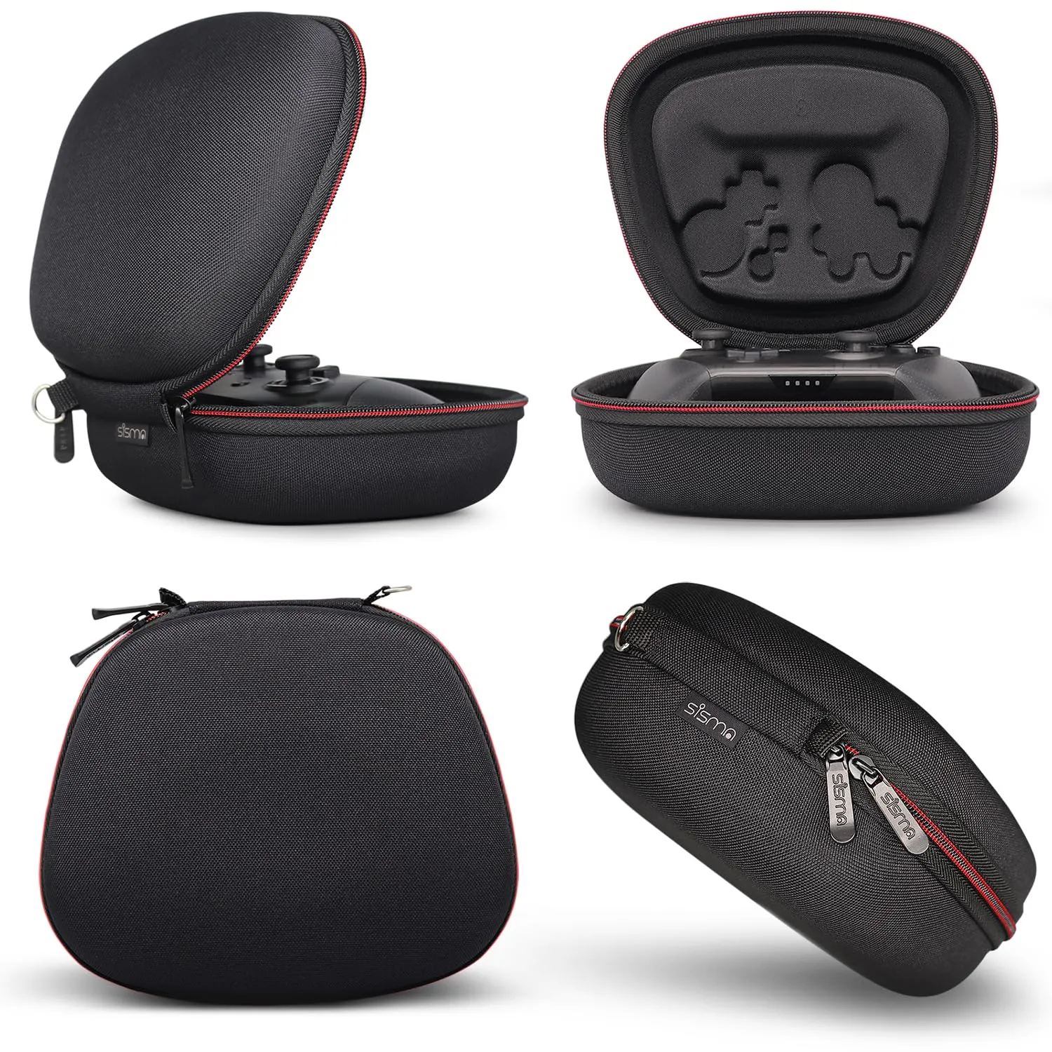sisma Carry Case Compatible with Nintendo Switch Pro Controller, Travel Protective Case Hard Shell Portable Storage Bag, All-around Protection for Buttons & Joysticks -Black