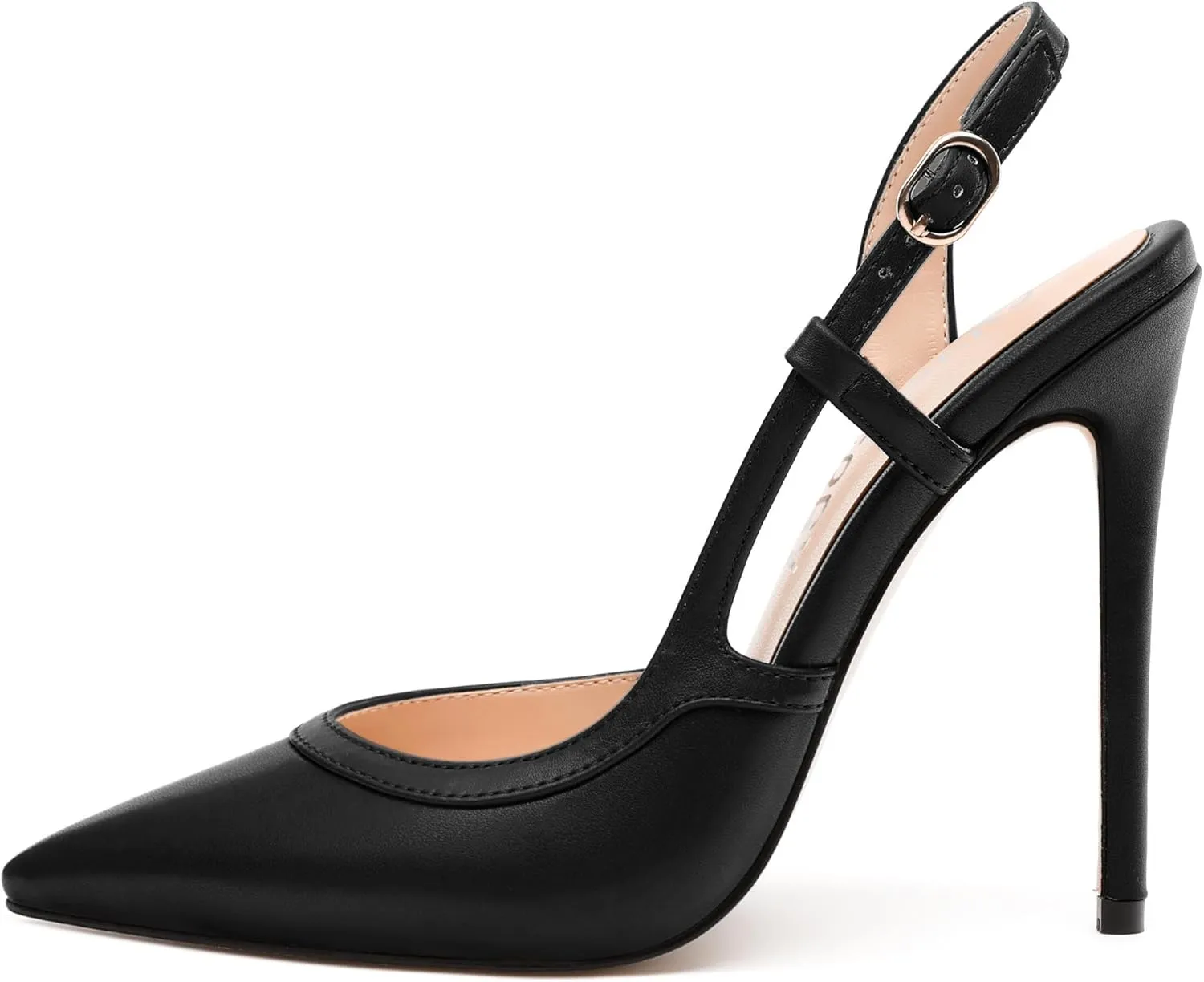 SKYSTERRY Women's Slingback Heels Closed Pointed Toe 4.7-Inch Stiletto High Heeled Pumps Sexy Wedding Party Office Work Dress Shoes
