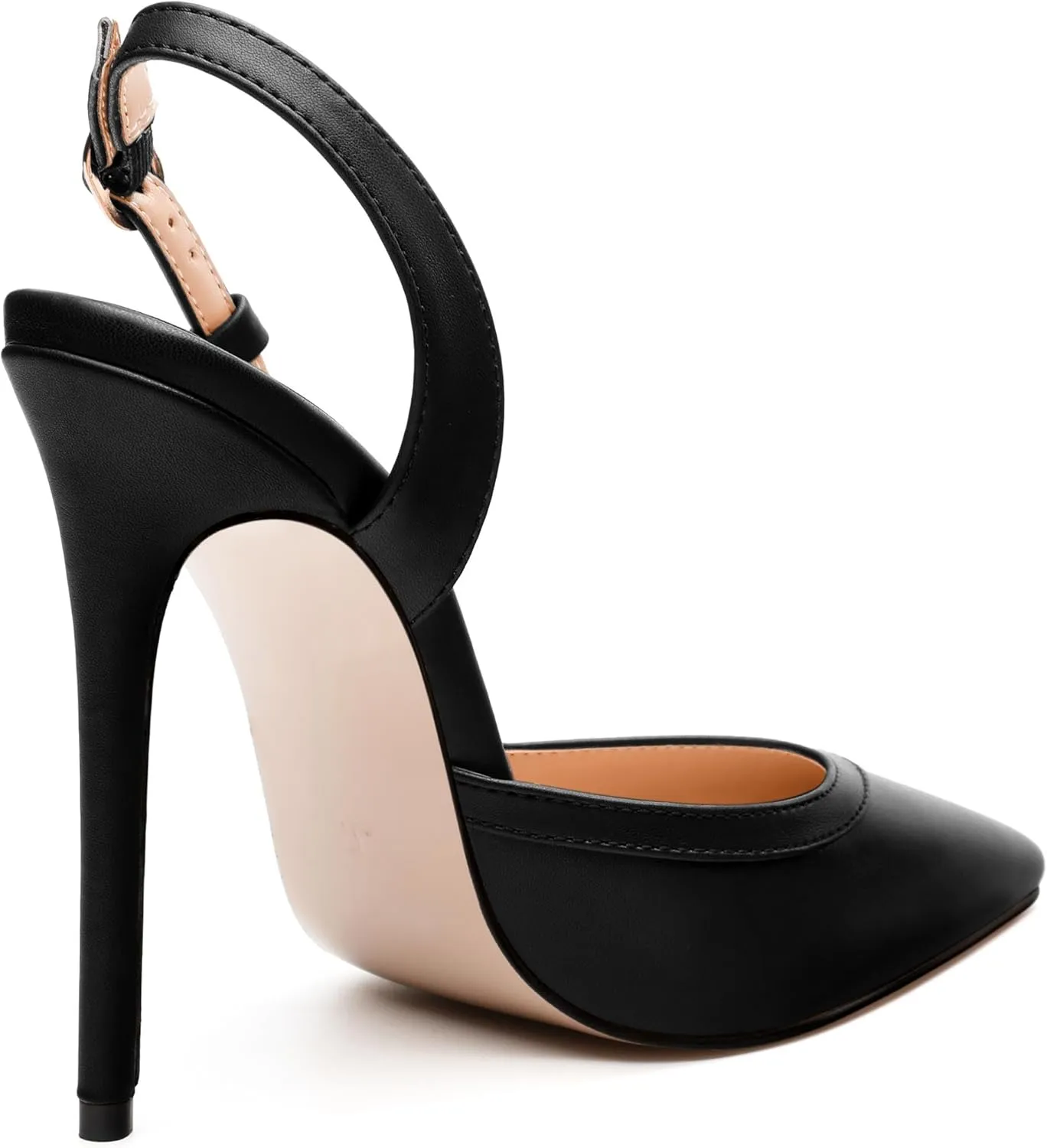 SKYSTERRY Women's Slingback Heels Closed Pointed Toe 4.7-Inch Stiletto High Heeled Pumps Sexy Wedding Party Office Work Dress Shoes