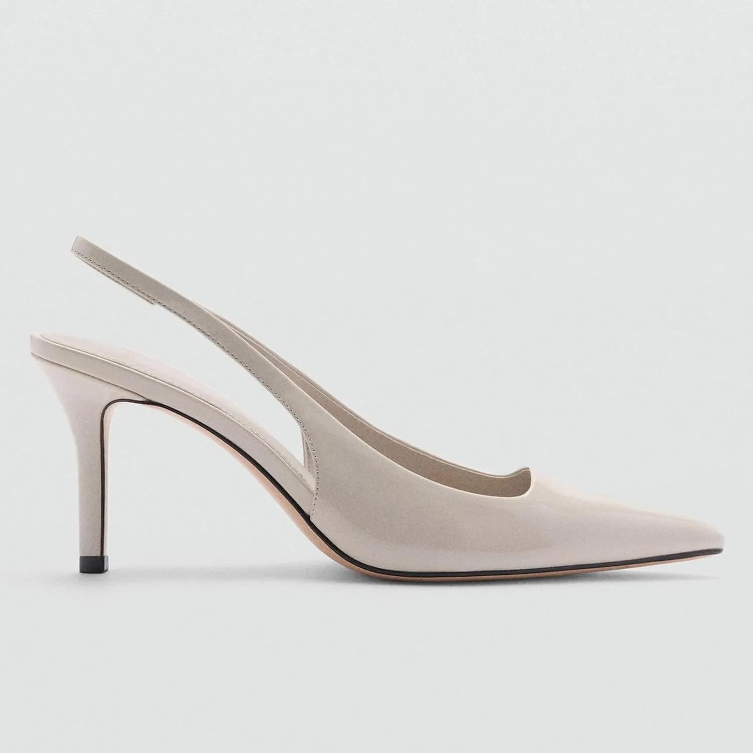 Slingback Heels for Women Patent Leather Stiletto Heel Pumps Pointed Toe Slip On Dress Shoes
