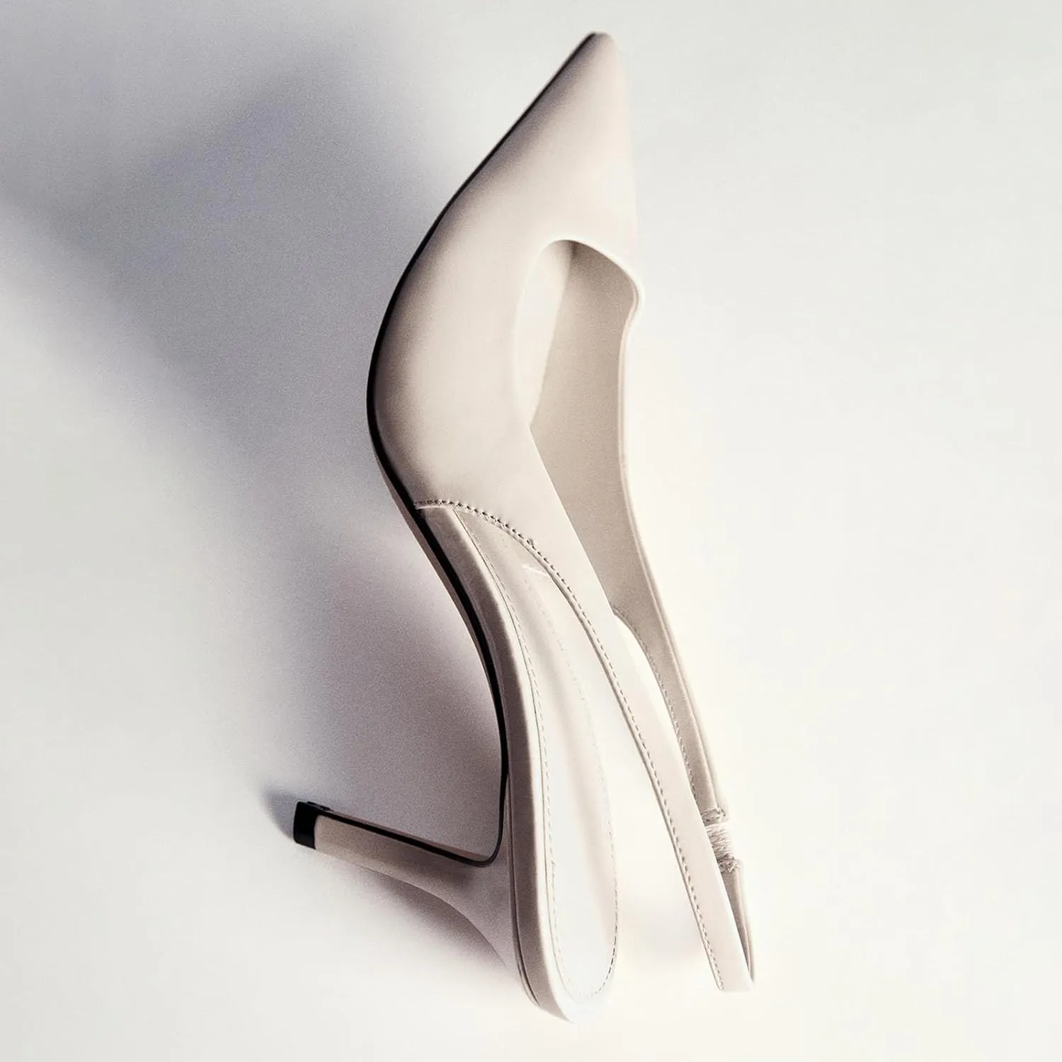 Slingback Heels for Women Patent Leather Stiletto Heel Pumps Pointed Toe Slip On Dress Shoes