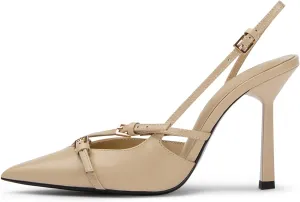 Slingback High Heels for Women Closed Pointed Toe Pumps with Buckle Strap Sexy Backless Stiletto Heeled Sandals Shoes