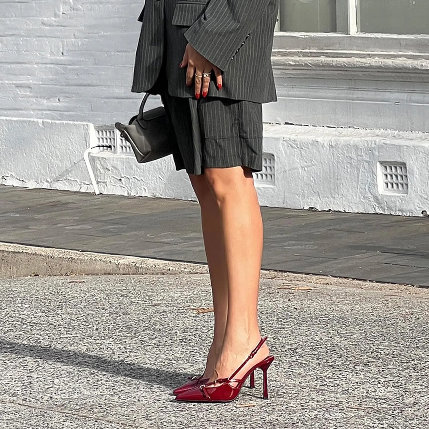 Slingback High Heels for Women Closed Pointed Toe Pumps with Buckle Strap Sexy Backless Stiletto Heeled Sandals Shoes