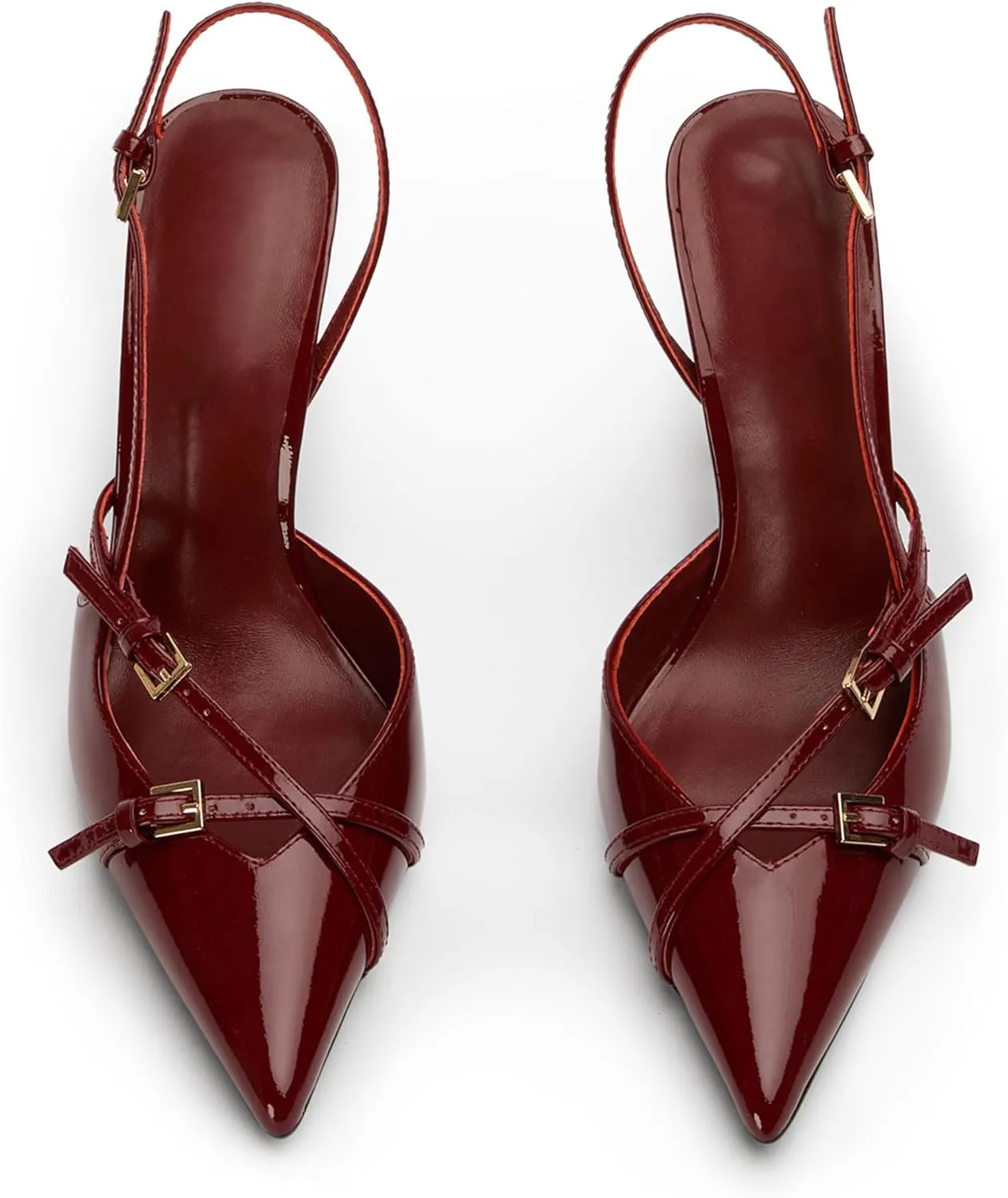 Slingback High Heels for Women Closed Pointed Toe Pumps with Buckle Strap Sexy Backless Stiletto Heeled Sandals Shoes