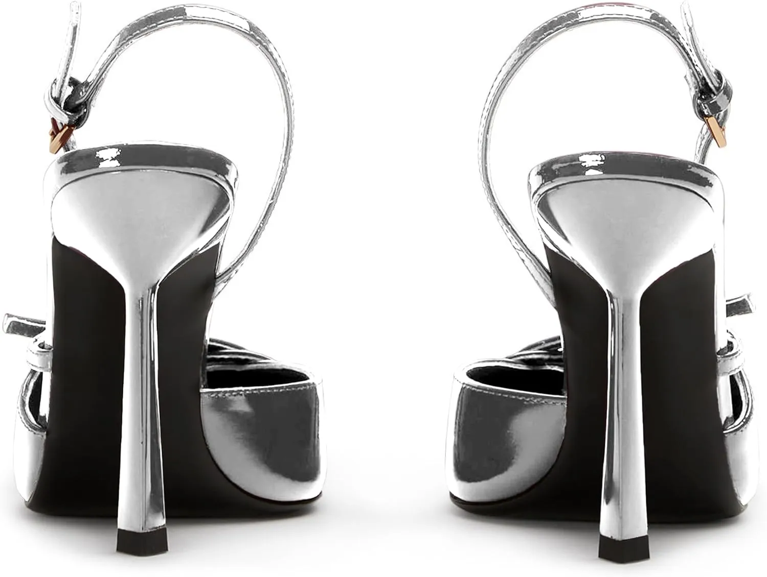 Slingback High Heels for Women Closed Pointed Toe Pumps with Buckle Strap Sexy Backless Stiletto Heeled Sandals Shoes