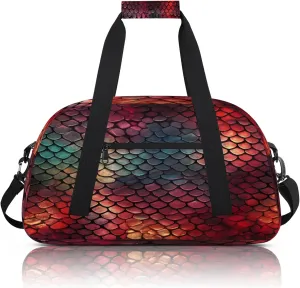 Snake Skin Print Small Gym Bag 18 inch Carry On Duffel Bag for Weekender Travel Sports Workout Yoga Gymnastics Dance Ballet