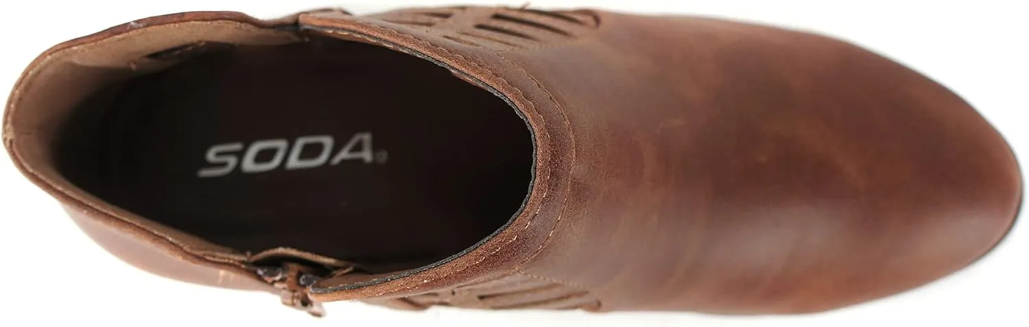 Soda Chance Women's Closed Toe Multi Strap Ankle Bootie