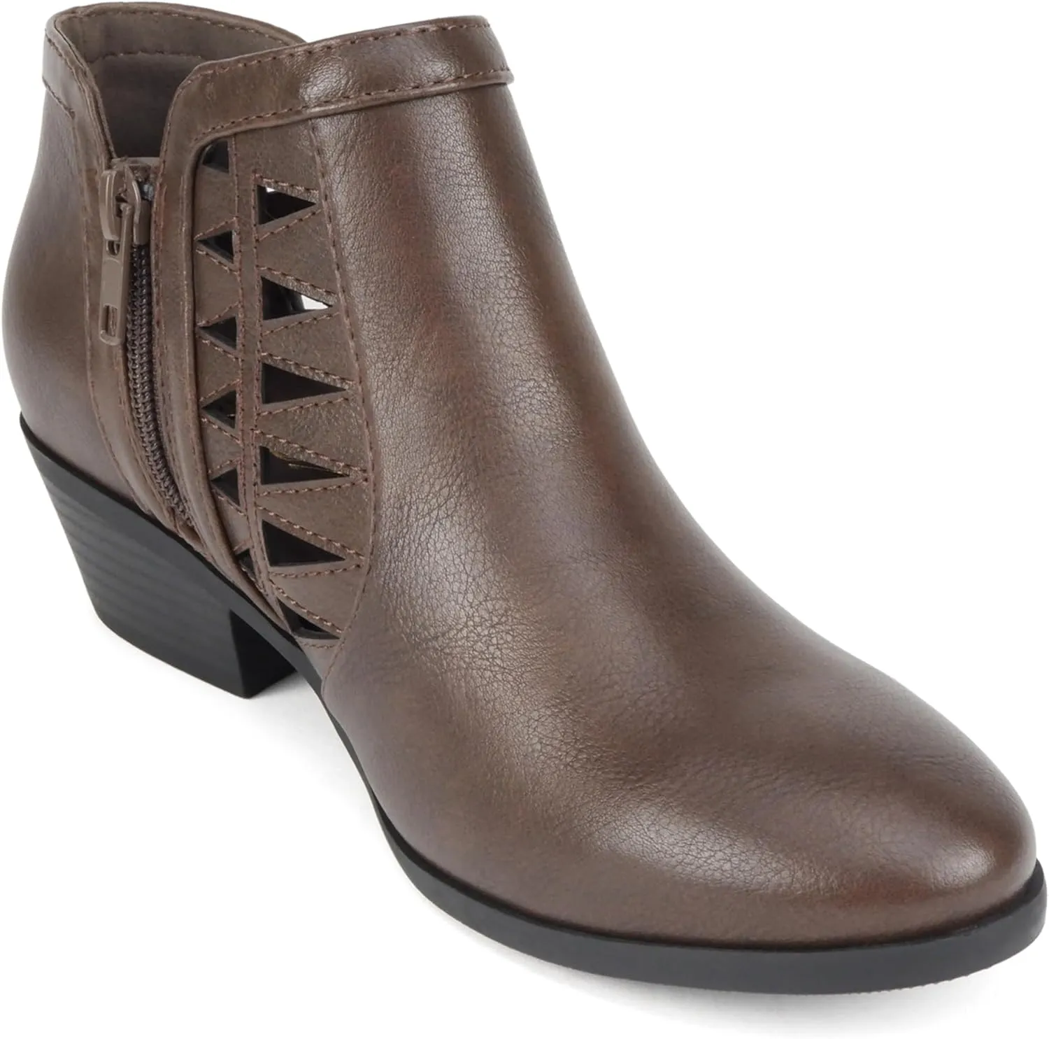 Soda Chance Women's Closed Toe Multi Strap Ankle Bootie