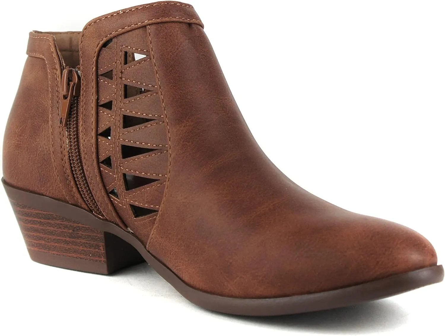 Soda Chance Women's Closed Toe Multi Strap Ankle Bootie