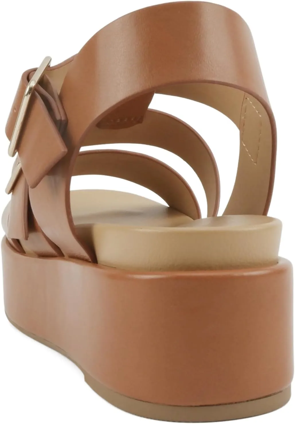 Soda “STELLAR” ~ Women Flatform Multi Strap Double Buckle Open Toe Ankle Strap Platform Wedge Sandals
