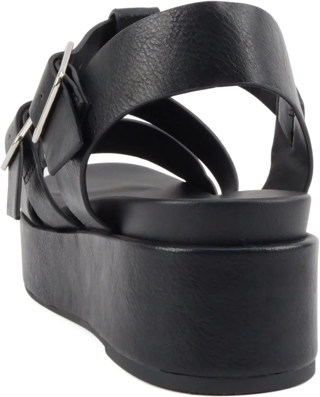 Soda “STELLAR” ~ Women Flatform Multi Strap Double Buckle Open Toe Ankle Strap Platform Wedge Sandals