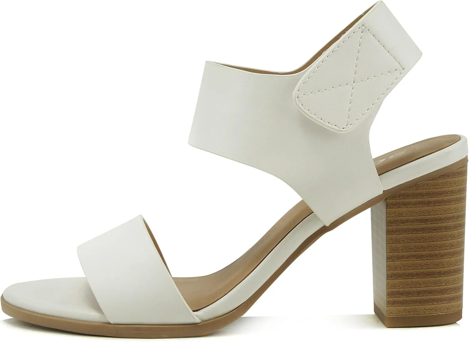 SODA Topshoeave Wait Womens Open Toe Chunky Heel Ankle Strap Shoes Block High Heel Dress Sandals