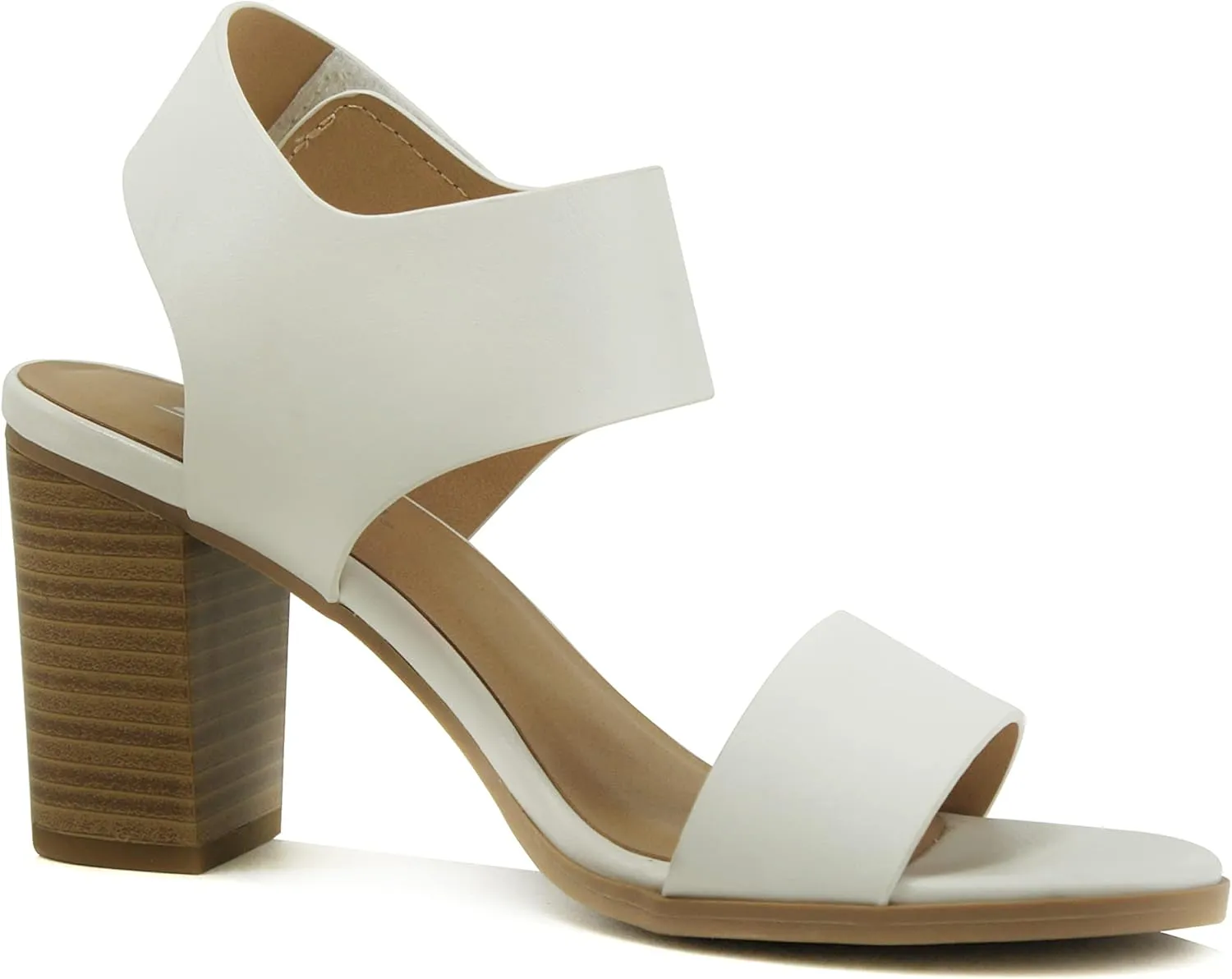 SODA Topshoeave Wait Womens Open Toe Chunky Heel Ankle Strap Shoes Block High Heel Dress Sandals