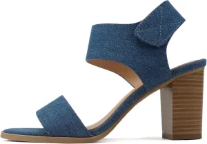 SODA Topshoeave Wait Womens Open Toe Chunky Heel Ankle Strap Shoes Block High Heel Dress Sandals