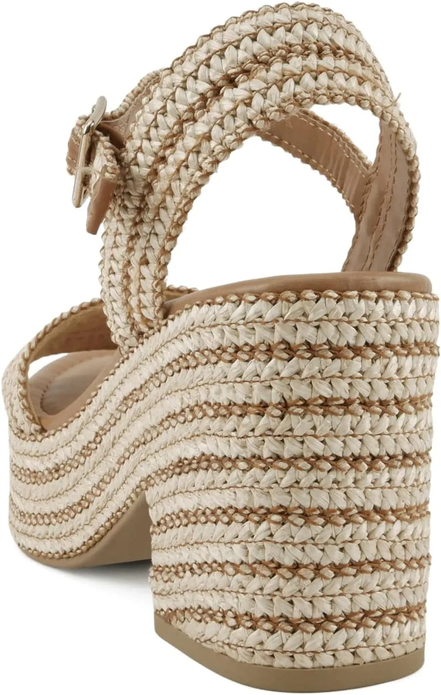 Soda Women's Castle Jute Open Toe Ankle Strap Platform Wedge