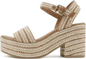 Soda Women's Castle Jute Open Toe Ankle Strap Platform Wedge