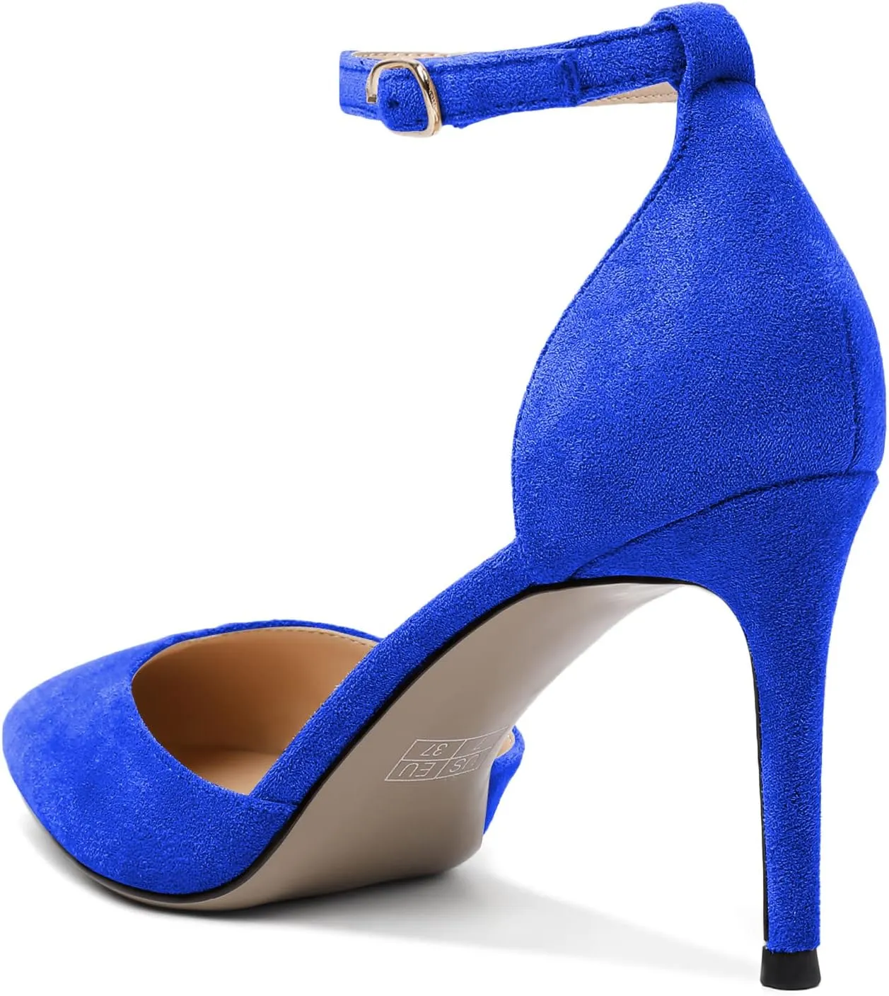 Soireelady Women High Heel Pumps Pointed Toe Stilettos Adjustable Ankle Strap High Heels Elegant Office Lady Shoes for Party, Wedding, Evening 3.35 Inches