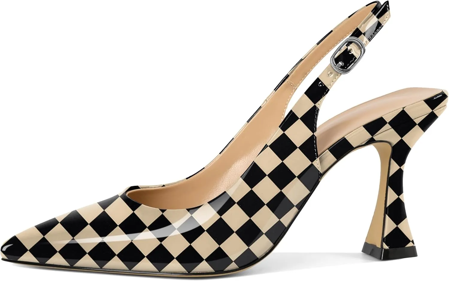 Soireelady Women's Slingback Heels Pointed Toe High Heel Stiletto Heels Fashion Dress Shoes 3.5 Inch