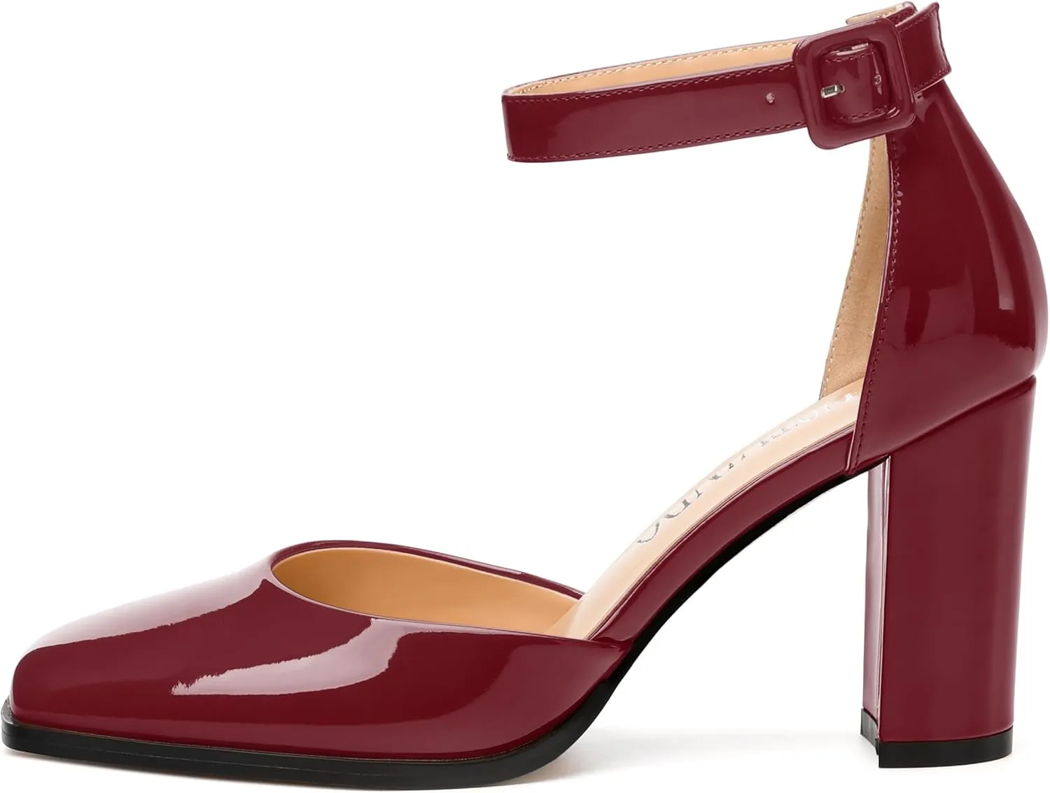 Square Toe Chunky Heels for Women, 3-Inch Block High Heels Women's Pumps for Wedding, Party, Dress Shoes