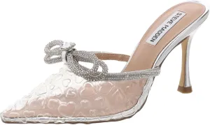 Steve Madden Royal Clear Stiletto Heeled Pointed Toe Bow Detail Rhinestone Pumps