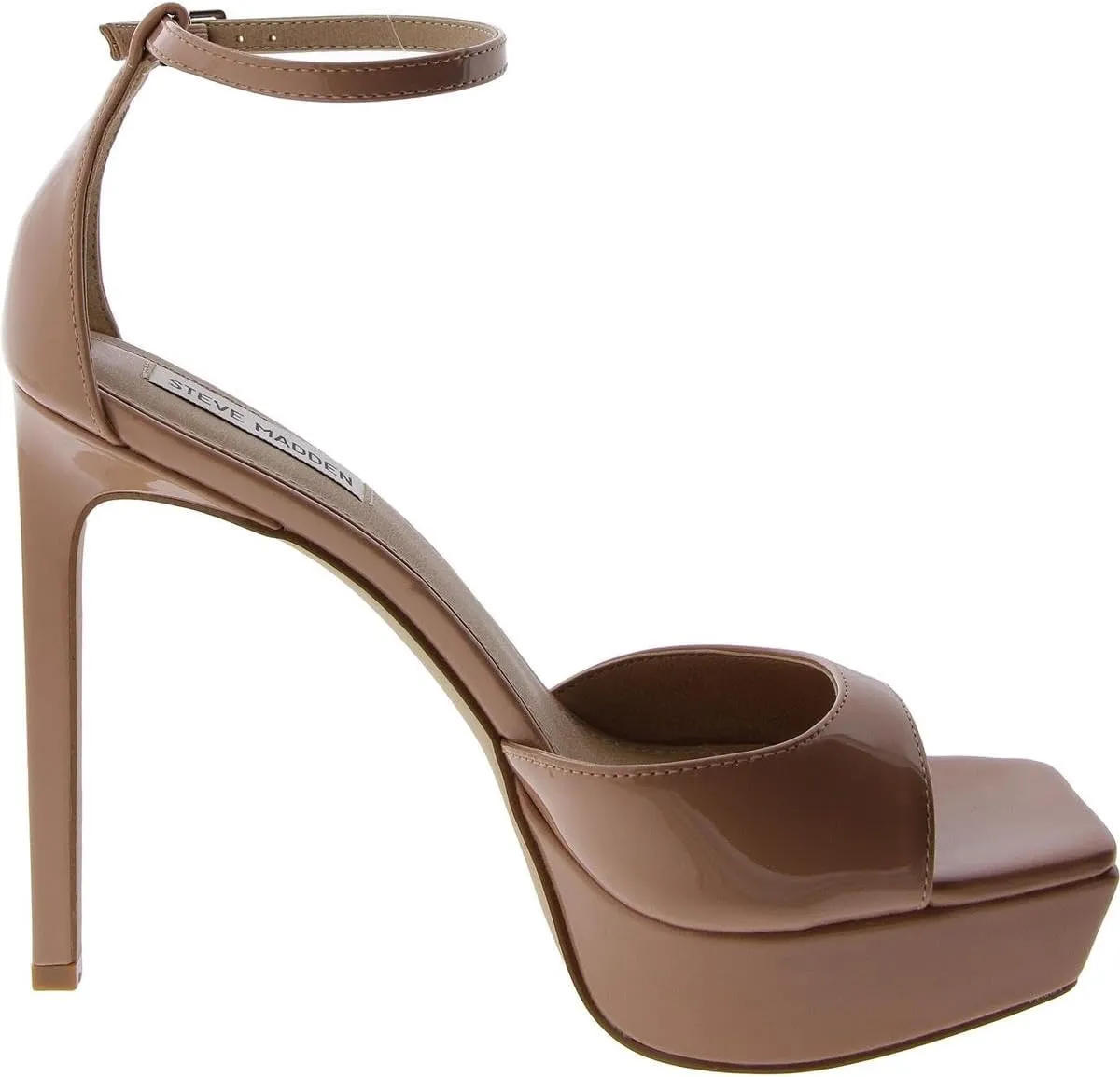 Steve Madden Womens Scorch Patent Ankle Strap Platform Heels