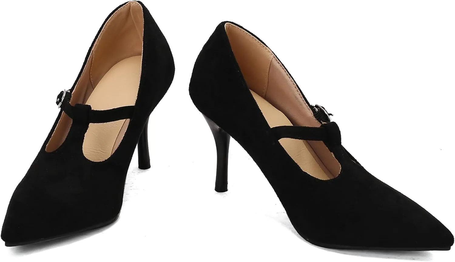 Stiletto Heel Pointed Toe Women Work Shoes Ankle Strap