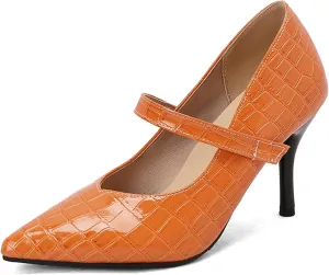 Stiletto Heel Pointed Toe Women Work Shoes Ankle Strap