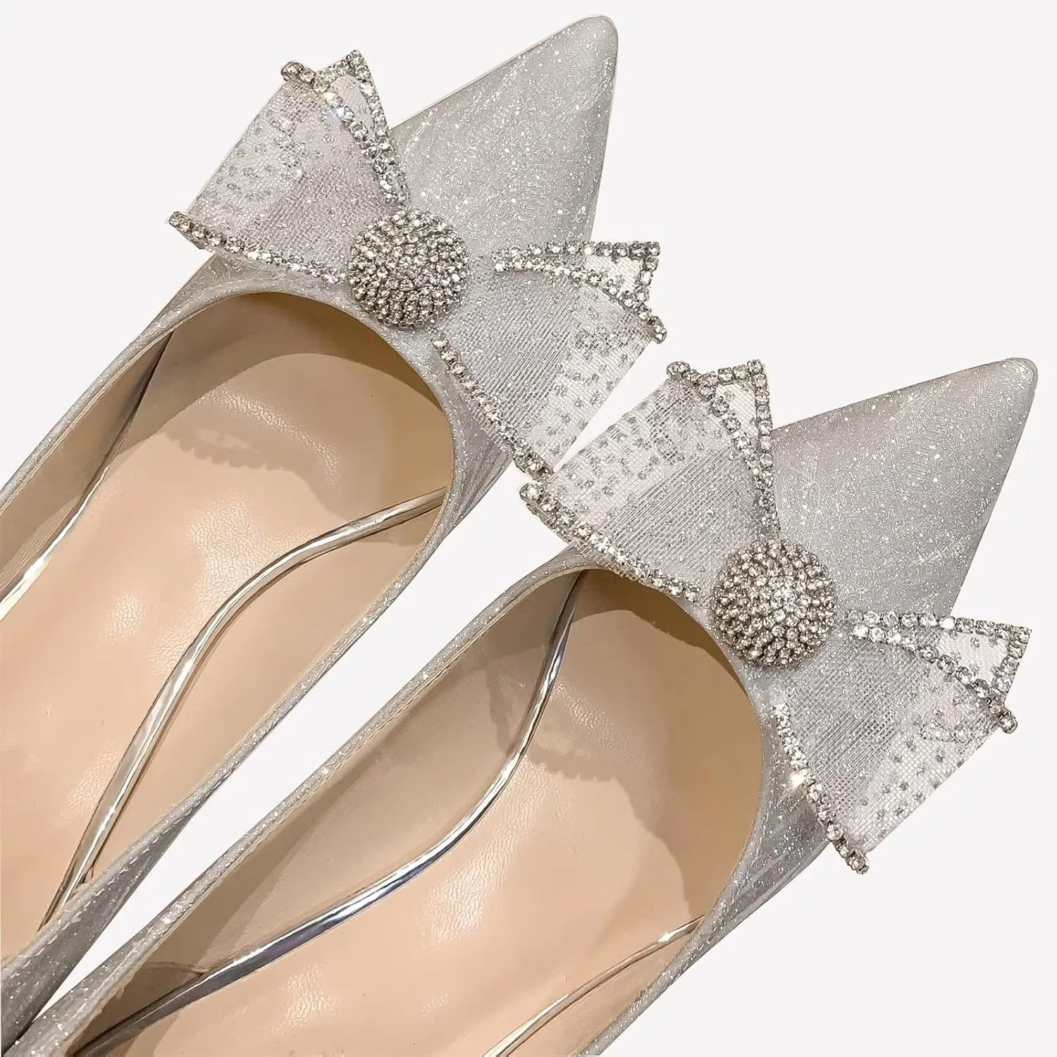 Stunner Women's Closed Pointed Toe Pumps Stiletto High Heels Wedding Party Dress Heeled Shoes with Bowknot