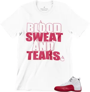 T Shirt to Match Jordan 12 Cherry Men's Graphic Tee, Urban Streetwear Clothing