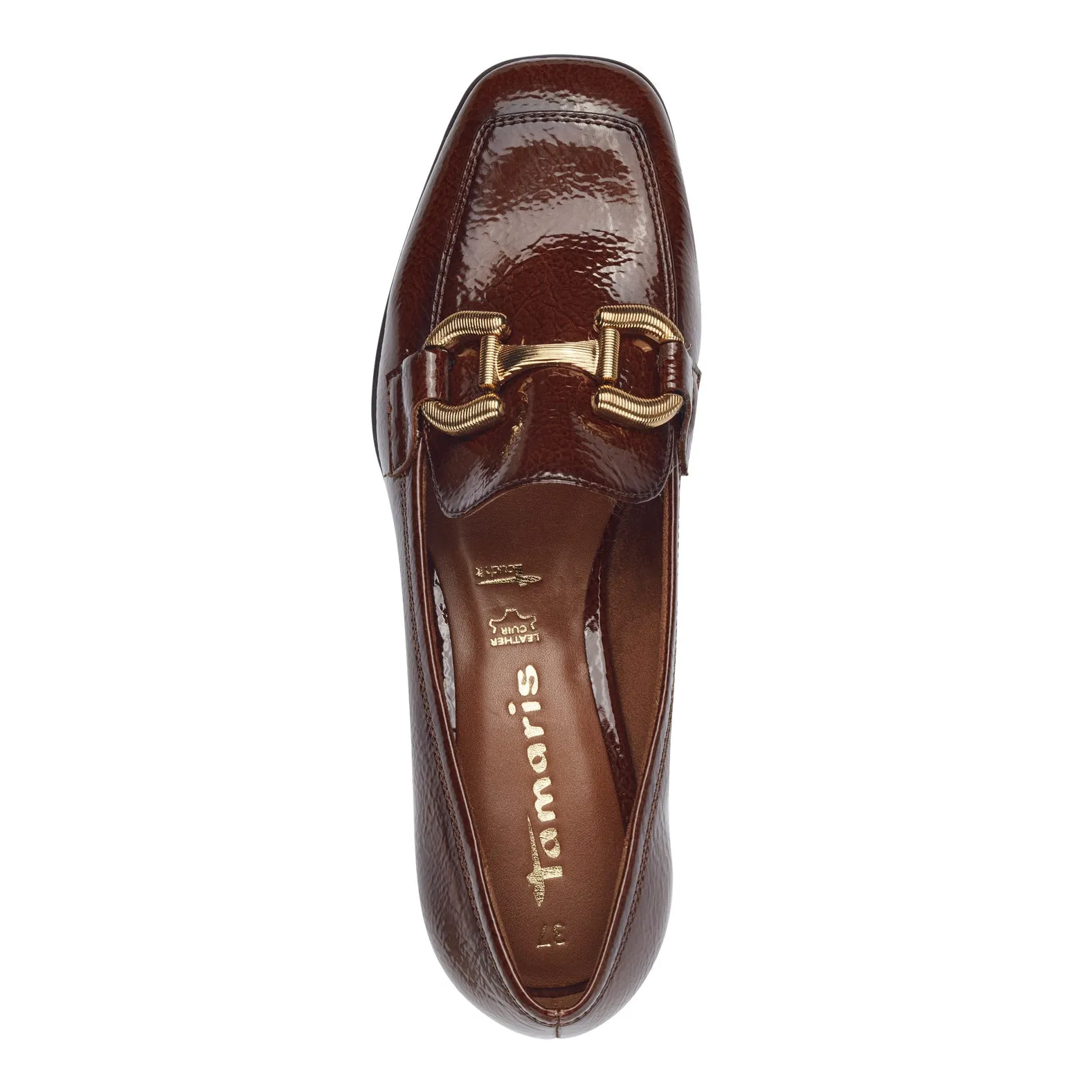 TAMARIS - 24316-305 SLIP-ON FASHION LOAFER - TAN PATENT