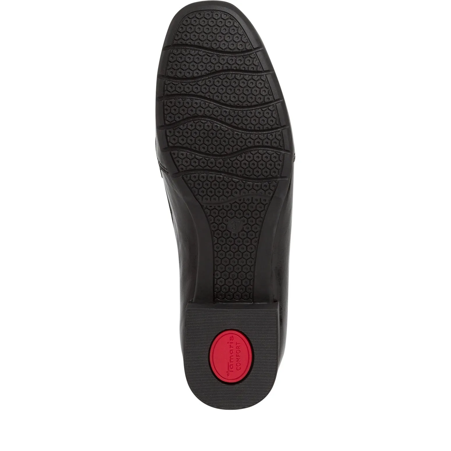 TAMARIS - 84205-018 FLAT SLIP-ON SHOE - BLACK PATENT