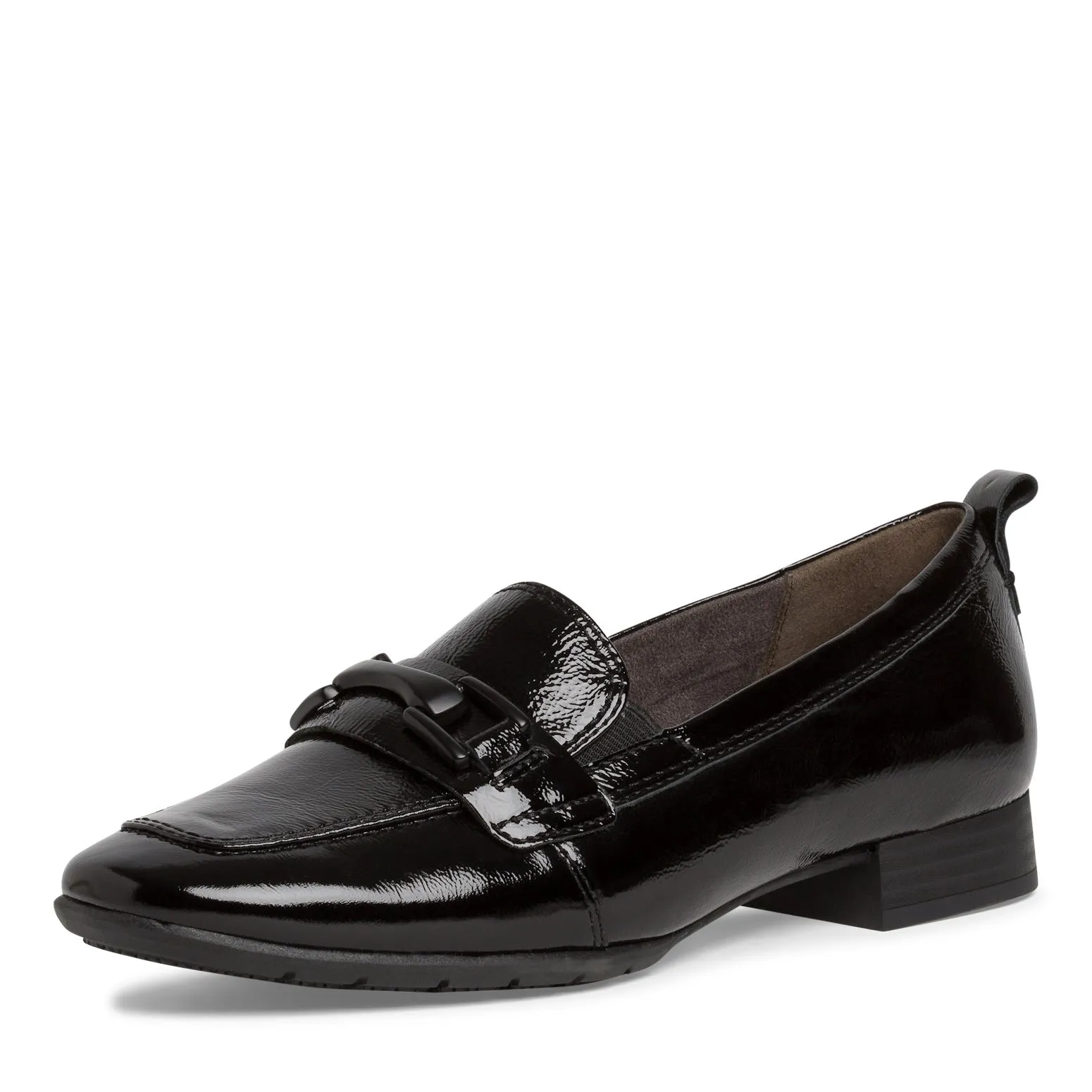 TAMARIS - 84205-018 FLAT SLIP-ON SHOE - BLACK PATENT