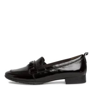 TAMARIS - 84205-018 FLAT SLIP-ON SHOE - BLACK PATENT