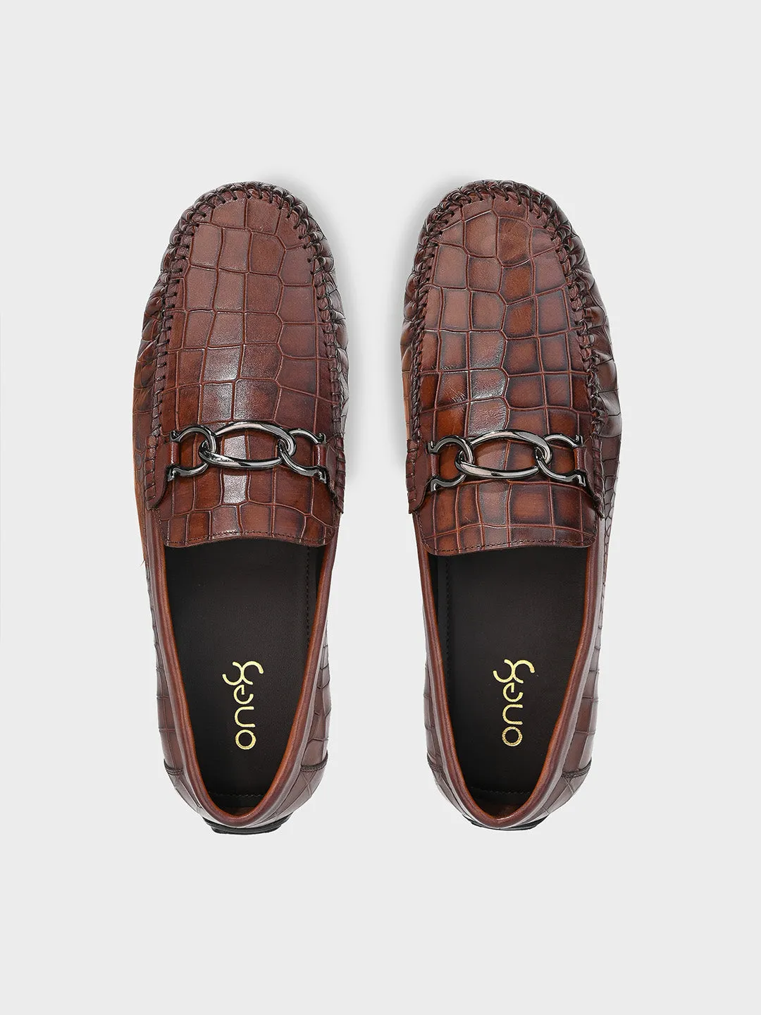 Tan Leather Men's Slip-On Loafer Shoes