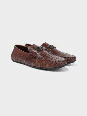 Tan Leather Men's Slip-On Loafer Shoes