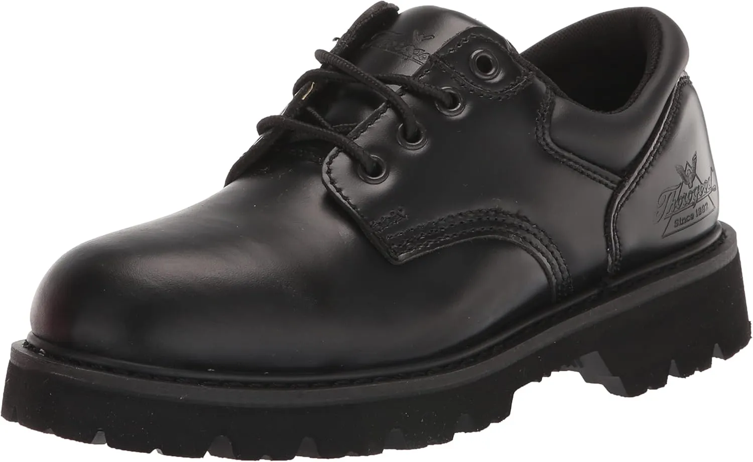 Thorogood Uniform Classics Steel Toe Oxford Work Shoes for Men and Women Featuring Polishable High-Shine Leather, Goodyear Storm Welt, and Non-Slip EVA Lug Outsole
