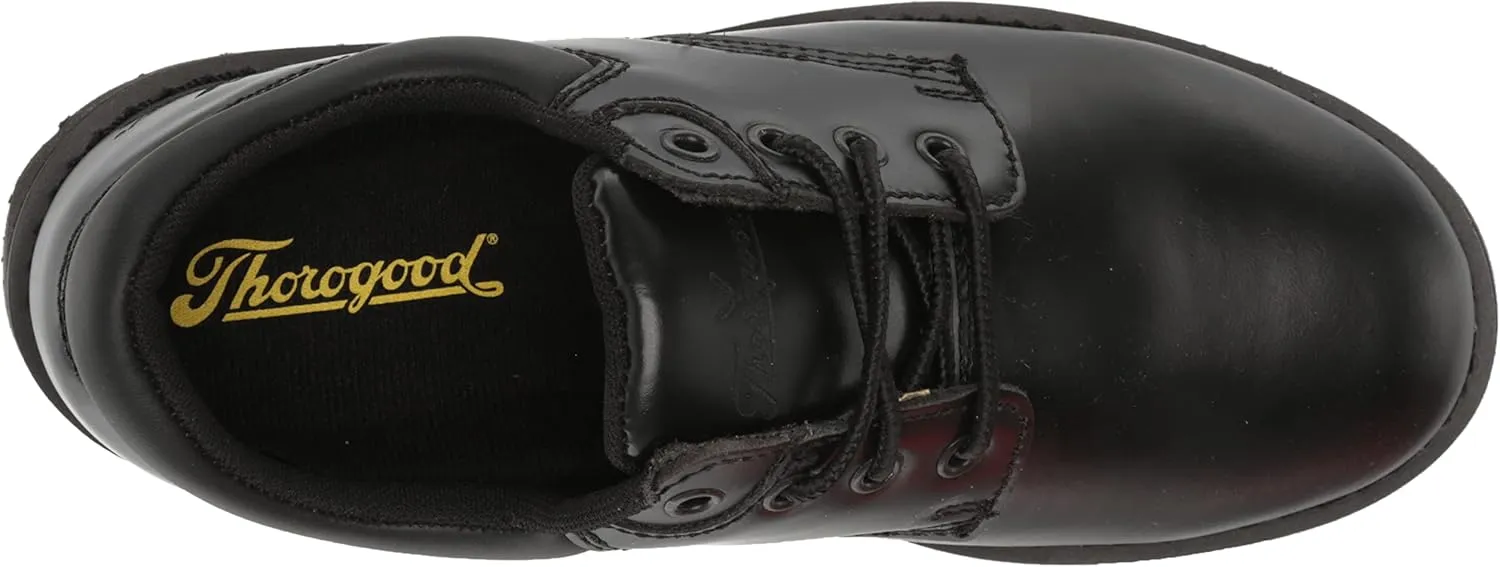 Thorogood Uniform Classics Steel Toe Oxford Work Shoes for Men and Women Featuring Polishable High-Shine Leather, Goodyear Storm Welt, and Non-Slip EVA Lug Outsole