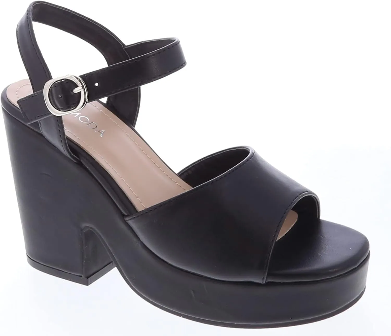 TOP Moda Women Open Toe Ankle Strap Platform Chunky Block High Heeled Sandals