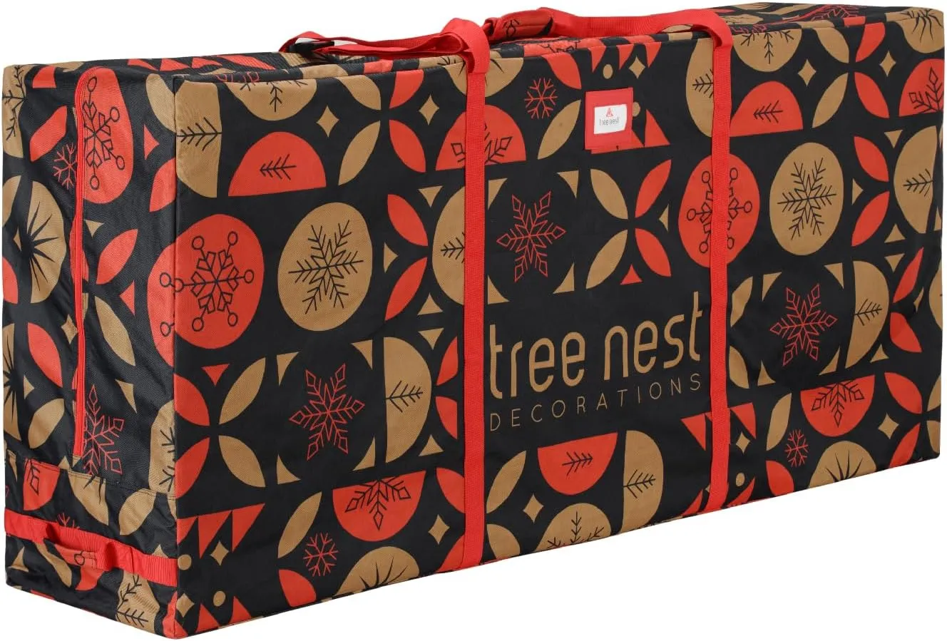 Tree Nest Large Oxford Fabric Waterproof Christmas Tree Storage Bag with Wheels & Handles, 9ft Artificial Tree Box, Rectangular, Stylish, Zipper Closure