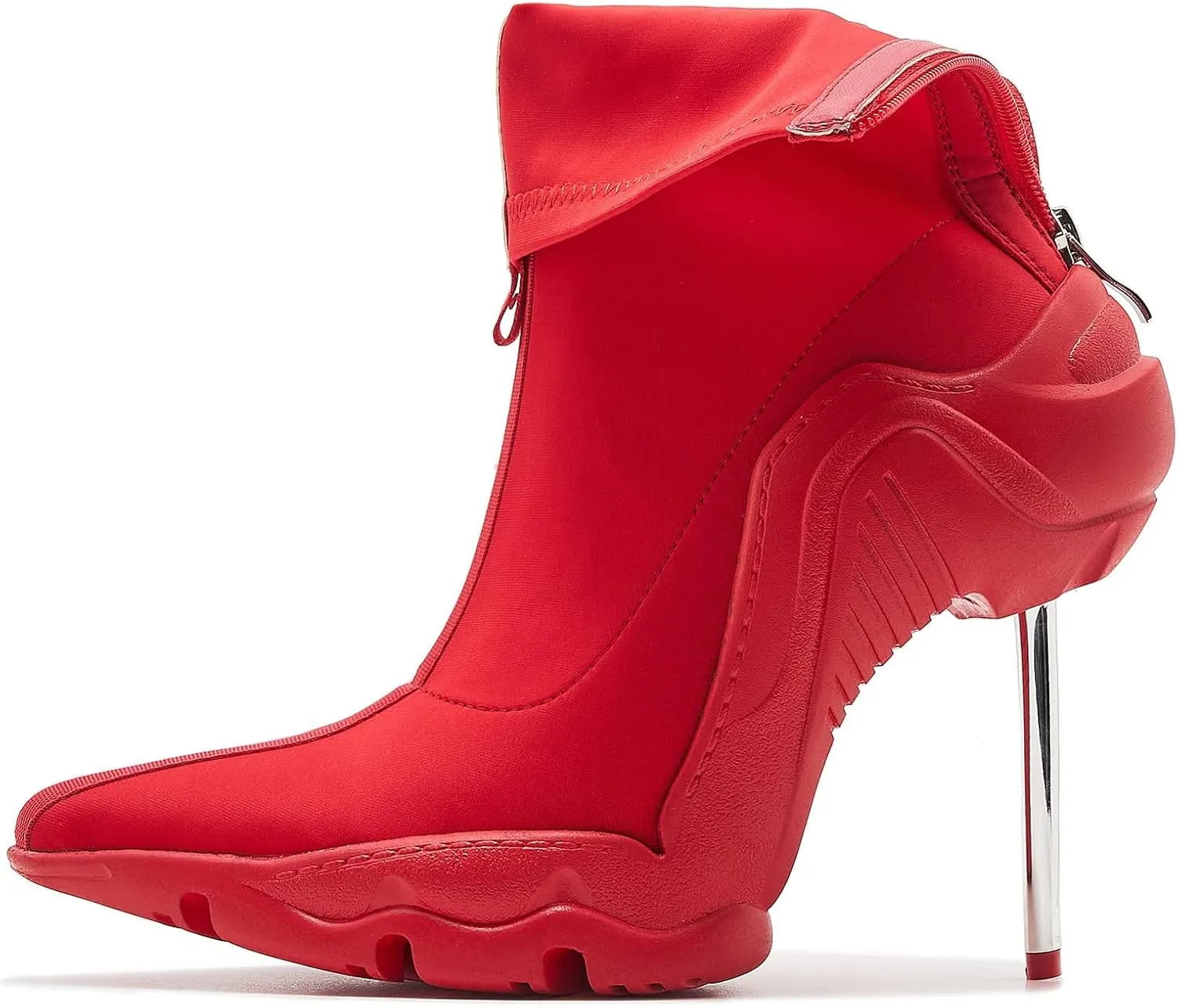 Tsrenlmln Women's Ankle Boots High Heel Boots for Women Stiletto Heel Boots Fashion Pointed Toe Ankle Booties for Women Womens Elastic Fabric 8cm Heel Pull-On High Heel Booties