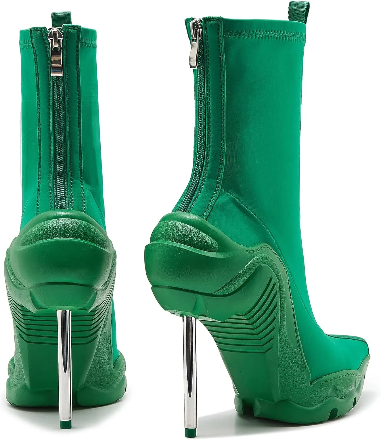 Tsrenlmln Women's Ankle Boots High Heel Boots for Women Stiletto Heel Boots Fashion Pointed Toe Ankle Booties for Women Womens Elastic Fabric 8cm Heel Pull-On High Heel Booties