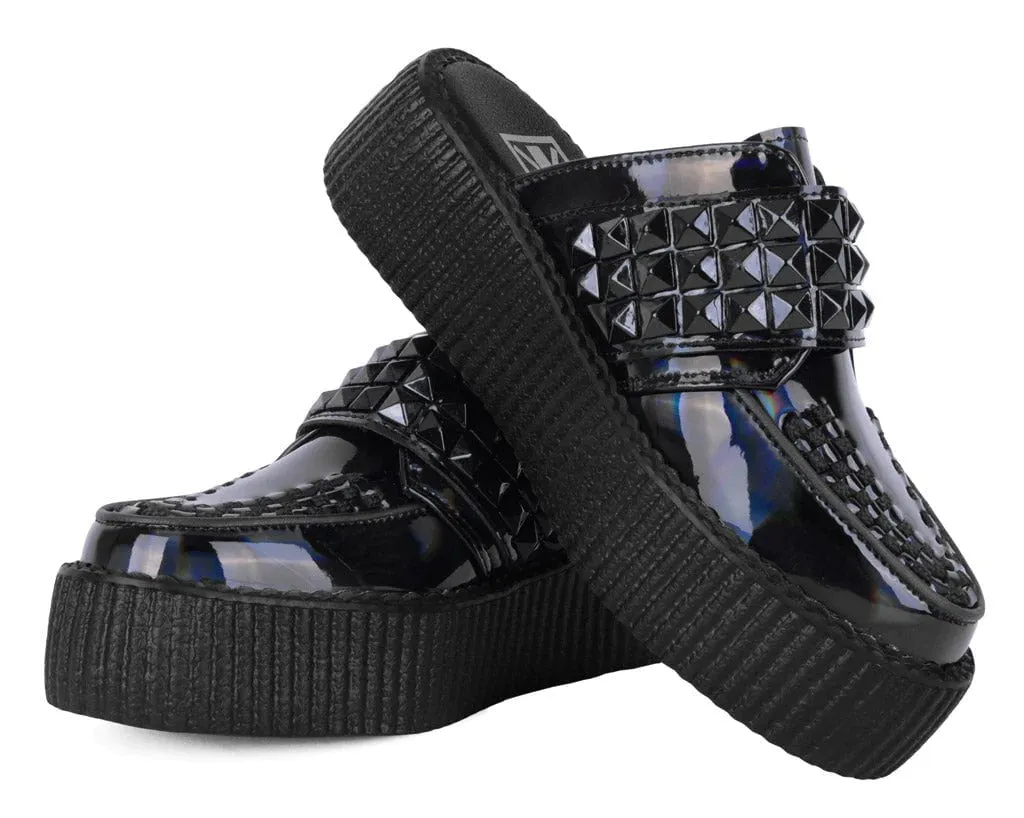 TUK-V3261L Black Rainbow Haze Studded Creeper Mule