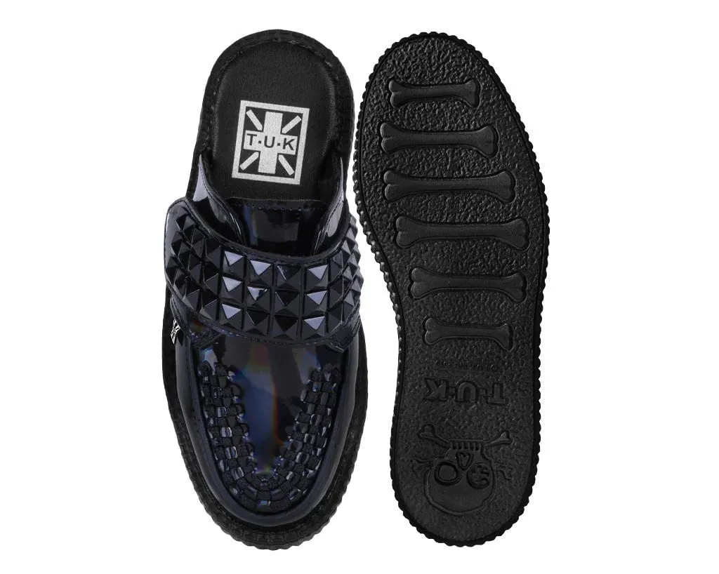 TUK-V3261L Black Rainbow Haze Studded Creeper Mule