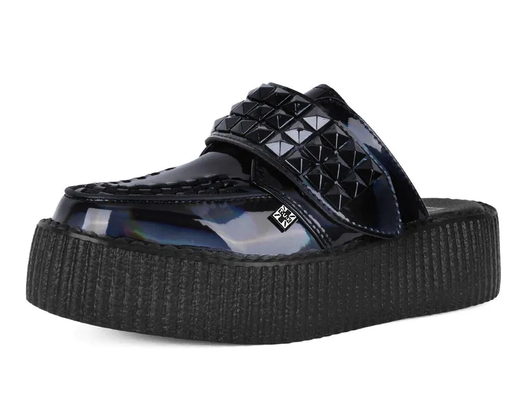 TUK-V3261L Black Rainbow Haze Studded Creeper Mule