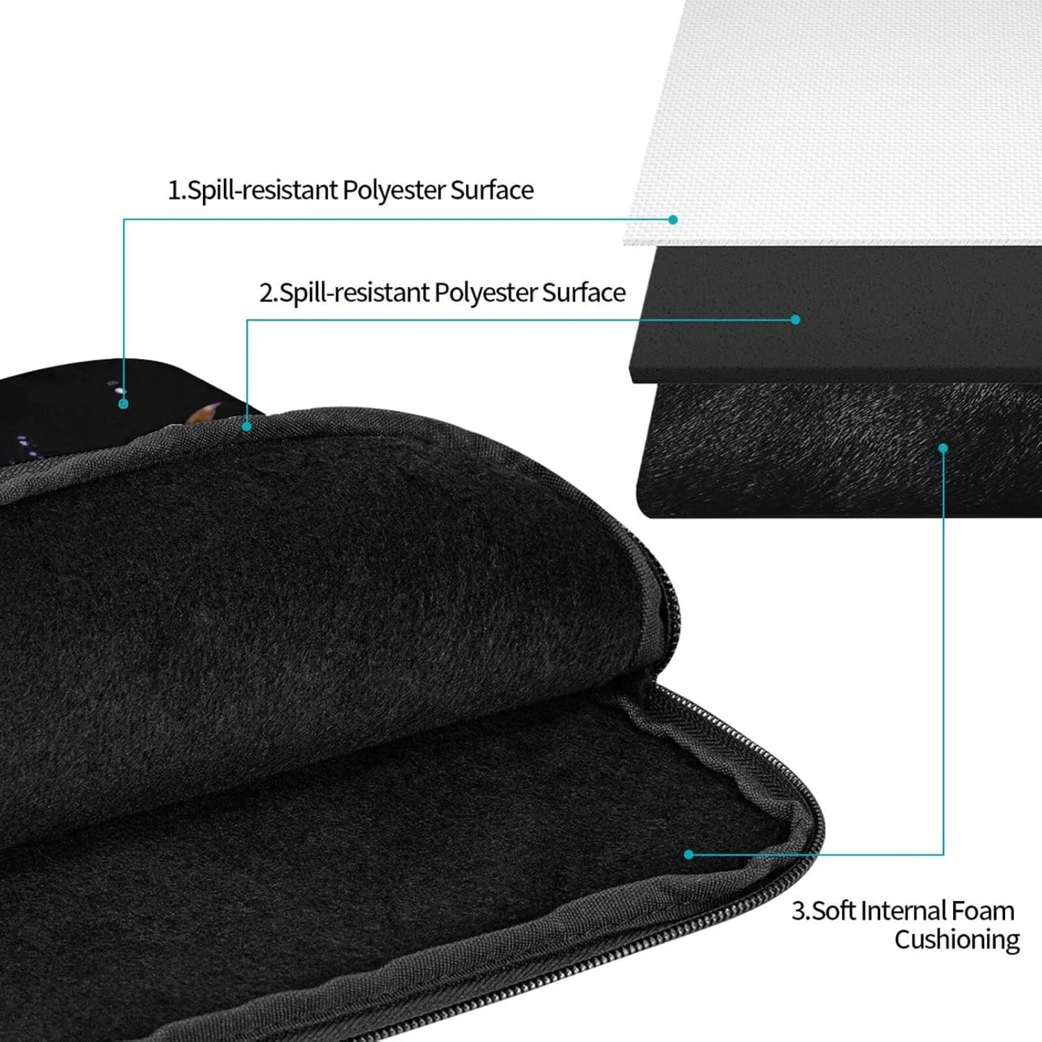 Tuna Pattern Shockproof Portable Laptop 17 inch Sleeve Bag for Men and Women - Ideal for Business Travel, School, and Daily Use
