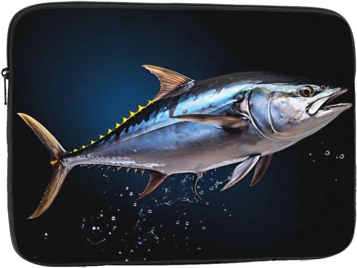 Tuna Pattern Shockproof Portable Laptop 17 inch Sleeve Bag for Men and Women - Ideal for Business Travel, School, and Daily Use