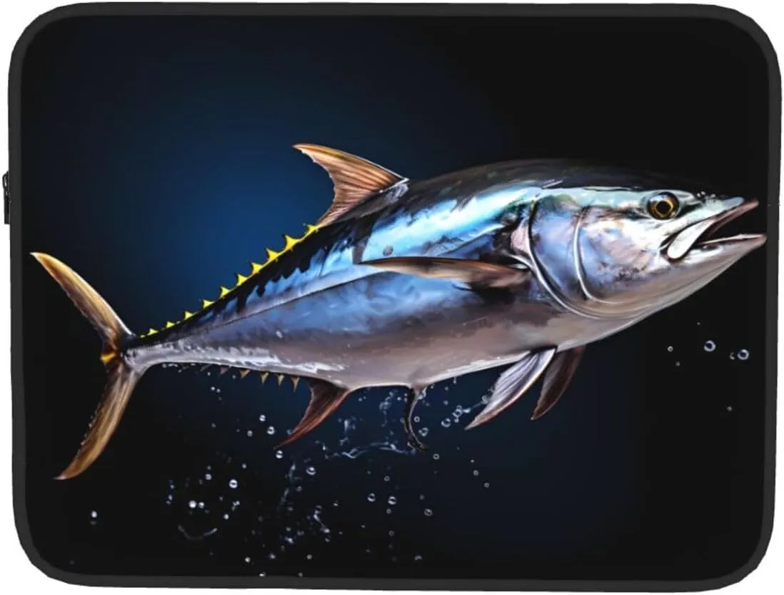 Tuna Pattern Shockproof Portable Laptop 17 inch Sleeve Bag for Men and Women - Ideal for Business Travel, School, and Daily Use